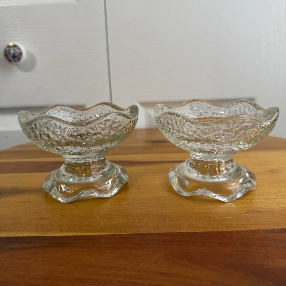 Anchor Hocking Stax Clear Pebble Glass Candle Holders Set Of 2 Granny Cottage